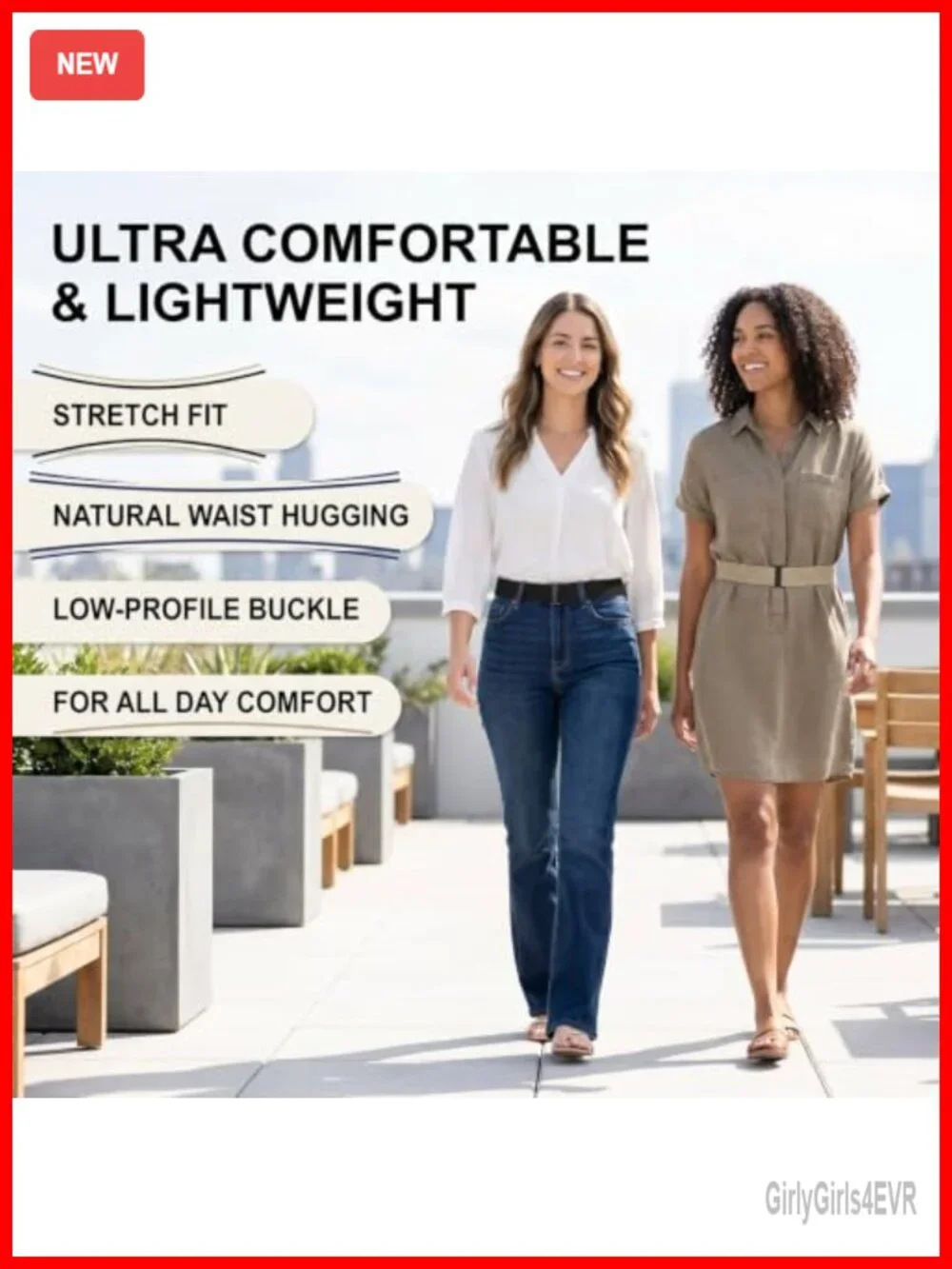 3 Pack Women's Stretch Belts Adjustable Elastic Belts for Jeans Pants Dresses